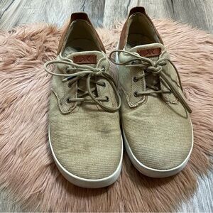 Chaco Davis Canvas Lace Up Sneakers Tan Size 9.5